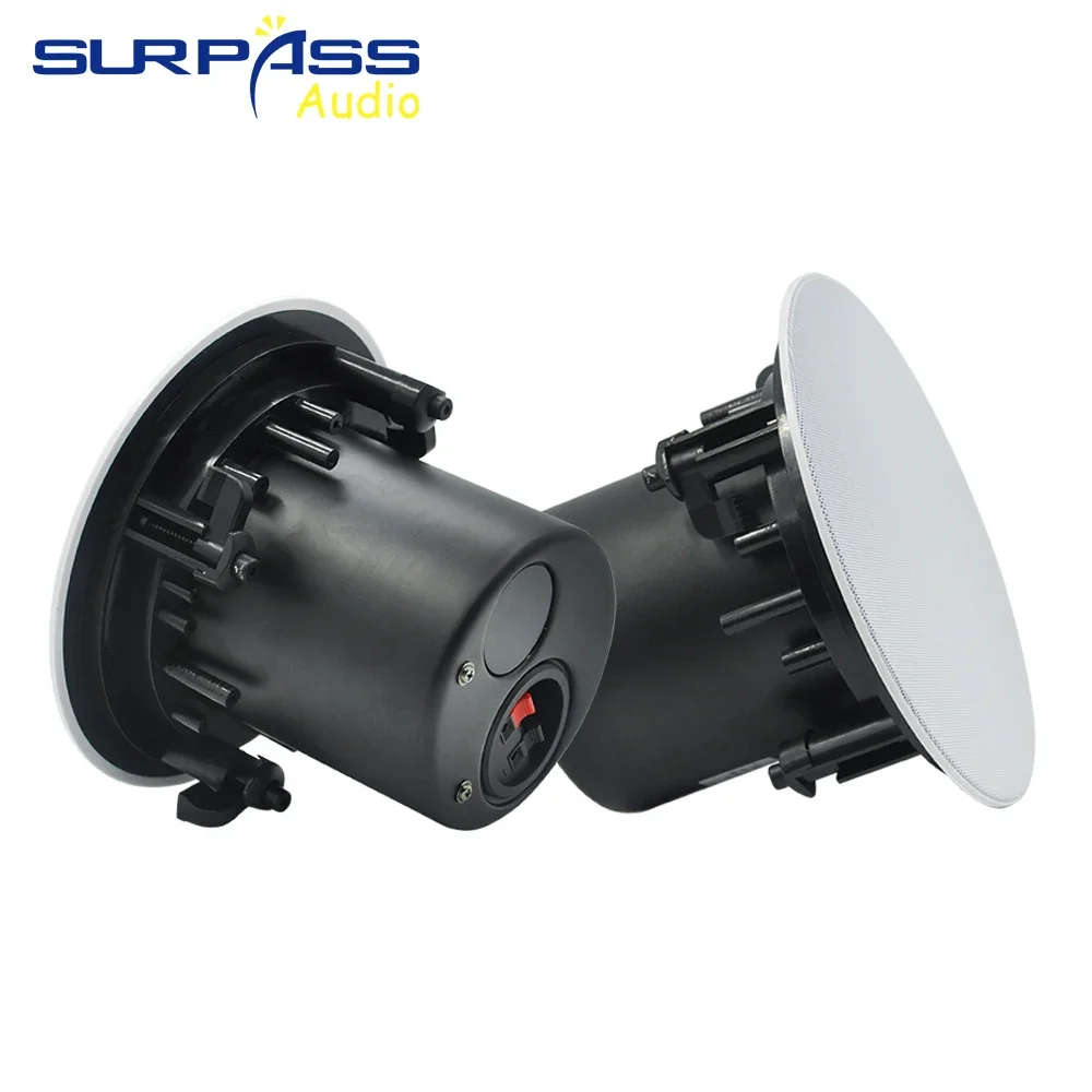 5inch 20W Coxial Ceiling Speaker Background Music Sound System Indoor Woofer Loudspeaker In Wall with Cover Can for Home Theater