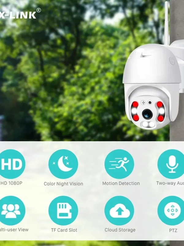 WIFI Security Camera 1080P PTZ Speed Dome Wireless IP Camera 2.5/1.5-inch 8-light CCTV Pan Tilt Surveillance P2P CAM PIX-LINK